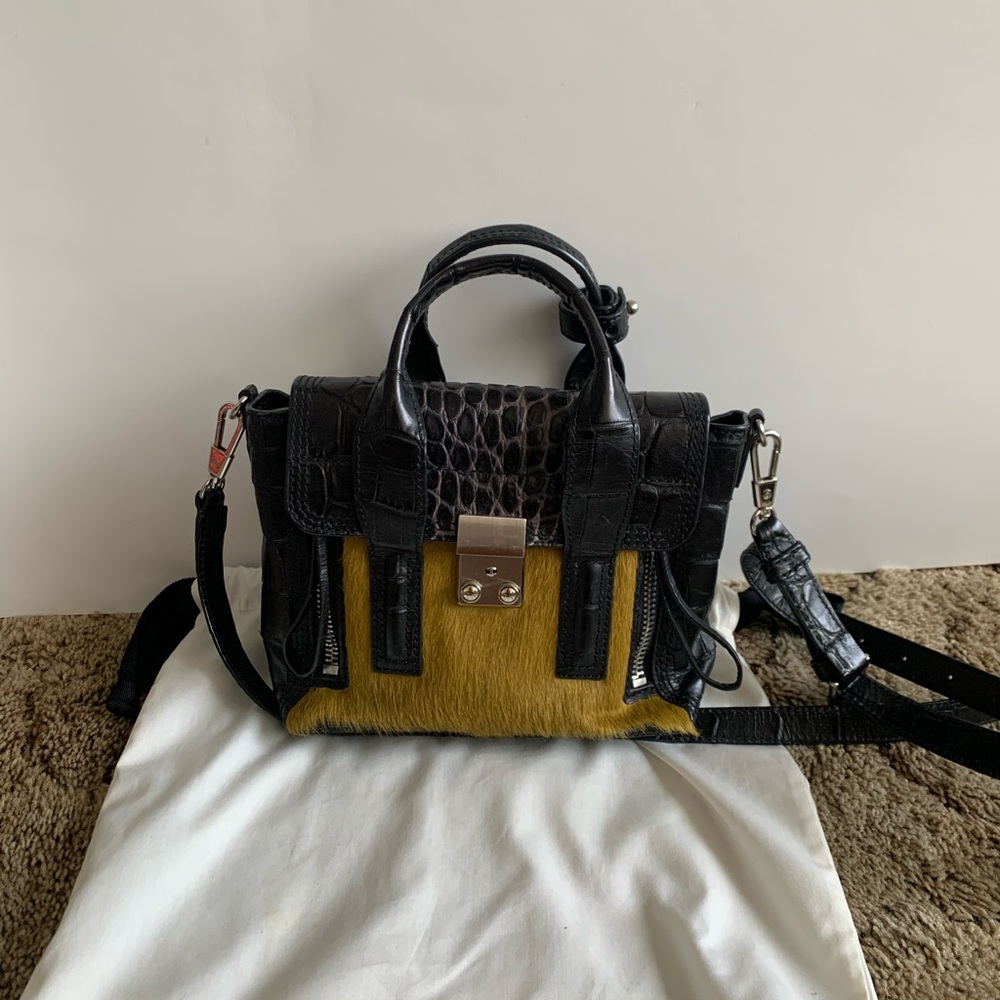 Phillip Lim olive horse hair crossbody bag
